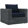 East End Imports Sojourn Outdoor Patio Armchair- Canvas Navy EEI-1864-GRY-NAV